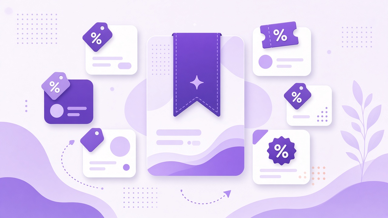 Saved offer cards with bookmark